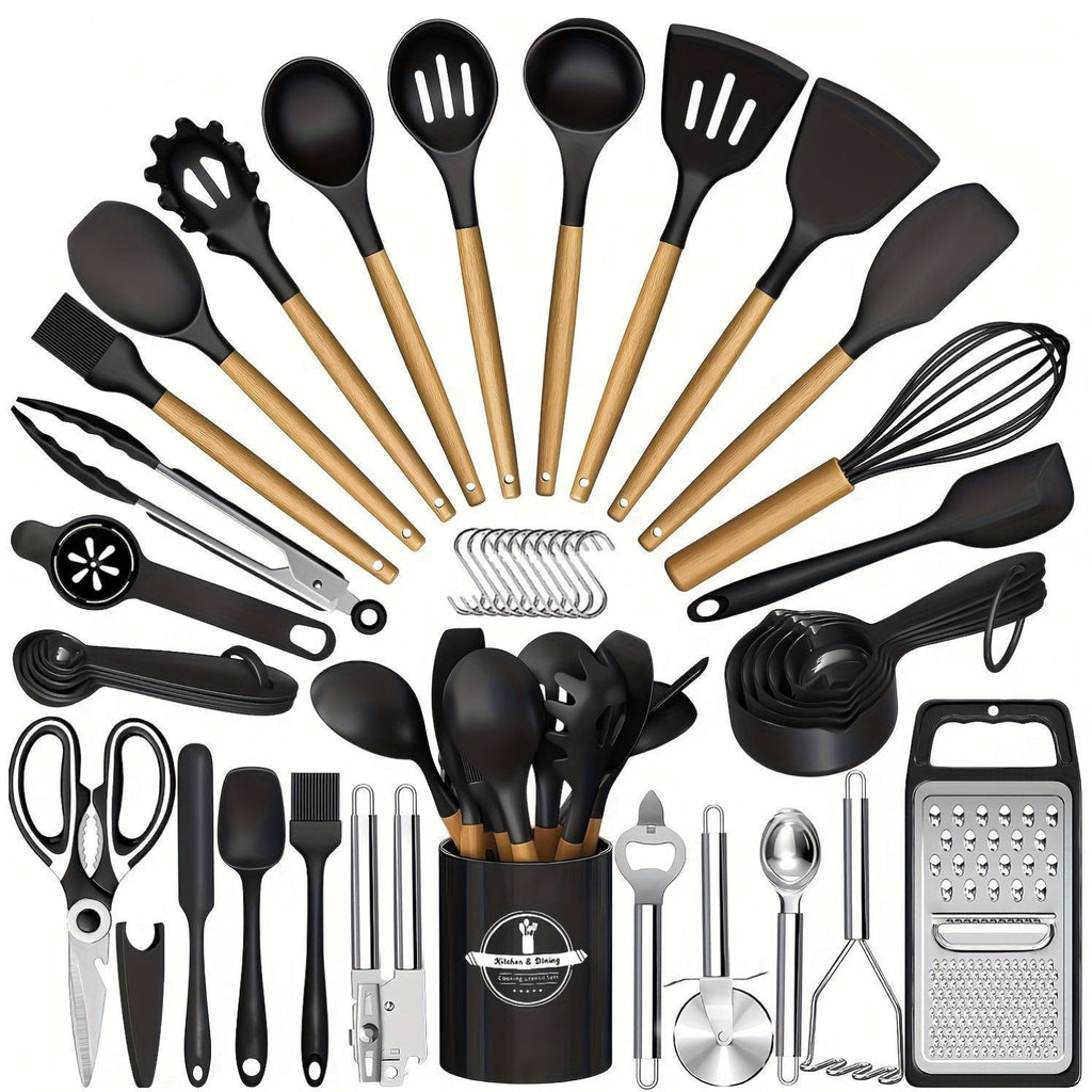 Heat Resistant Food-Grade Silicone Spatula Spoon Kitchen Utensil Set for Non-Stick Pans
