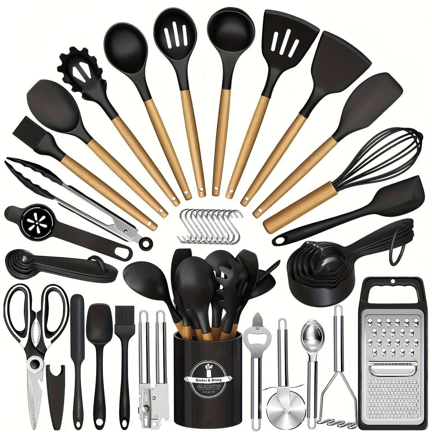 Heat Resistant Food-Grade Silicone Spatula Spoon Kitchen Utensil Set for Non-Stick Pans