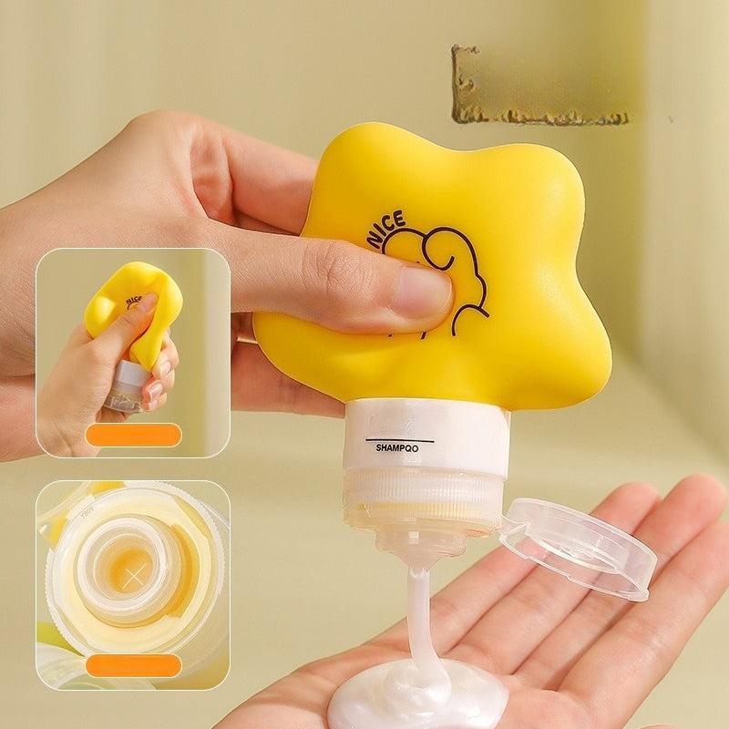 Silicone Press Leak-Proof Cartoon Portable Travel Dispenser Bottles