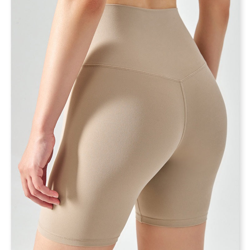 High-Waist One-Size Sports Shorts, Cool Feeling High-Elastic Seamless Yoga Pants