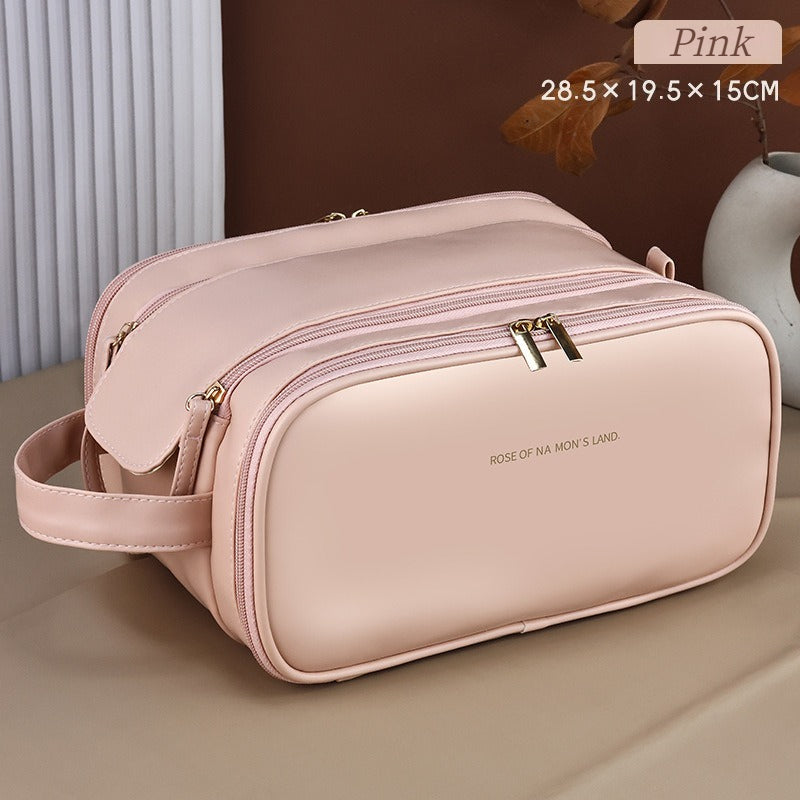Large Capacity Handheld Travel Cosmetic Bag Multi-Functional Storage Organizer