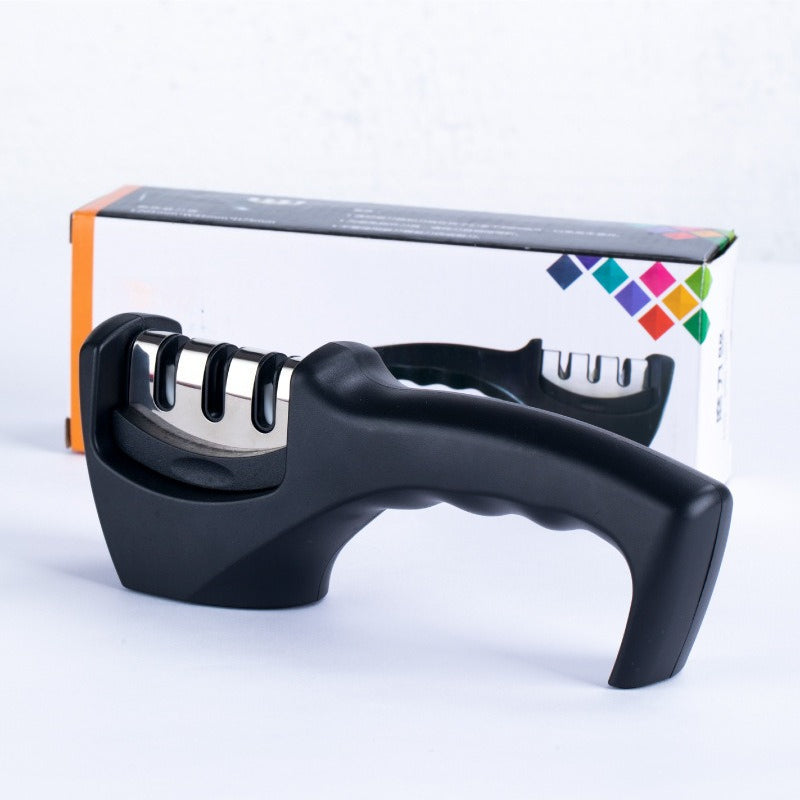4-in-1 Kitchen Knife Accessories: 3-Stage Knife Sharpener Helps Repair, Restore, Polish Blades