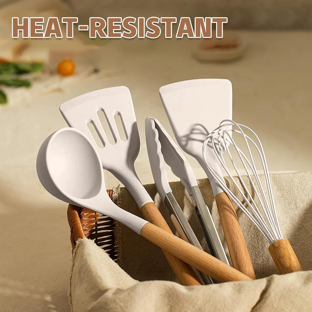 Heat Resistant Food-Grade Silicone Spatula Spoon Kitchen Utensil Set for Non-Stick Pans