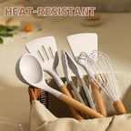 Heat Resistant Food-Grade Silicone Spatula Spoon Kitchen Utensil Set for Non-Stick Pans