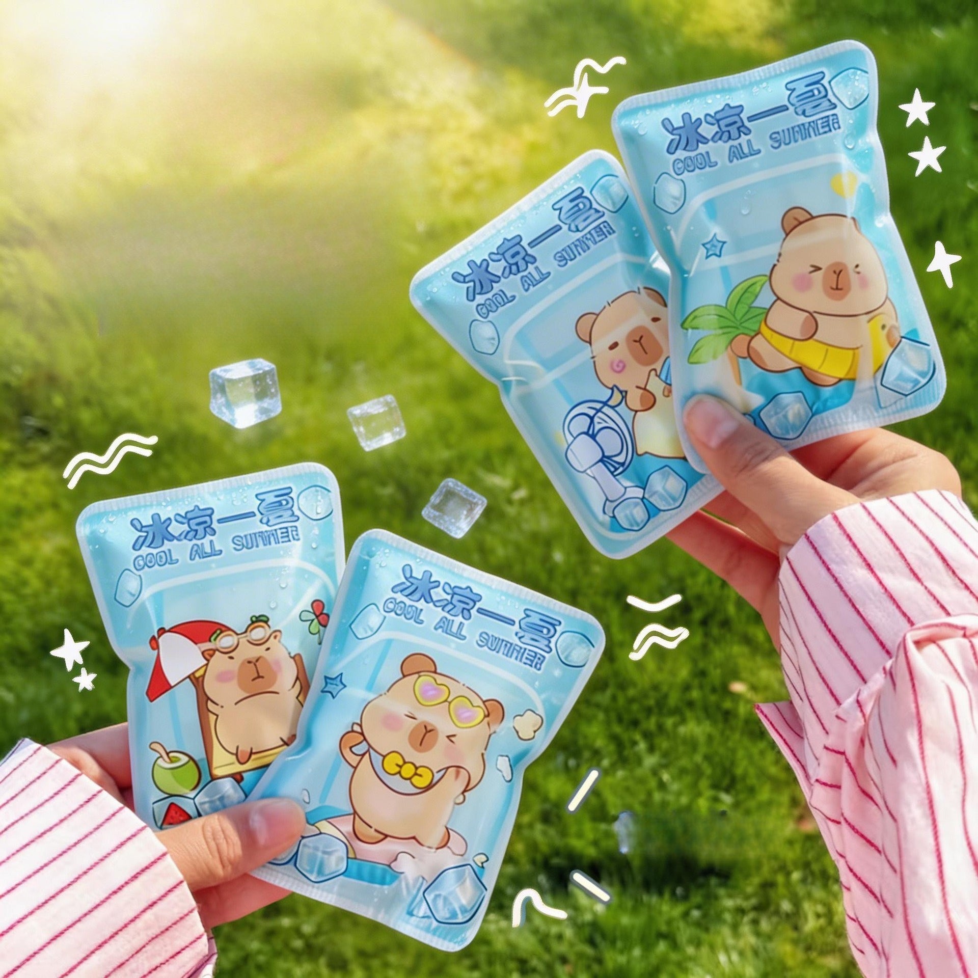 Cartoon Ice Packs, Reusable Portable Cold Packs for Heat Relief & Outdoor Use