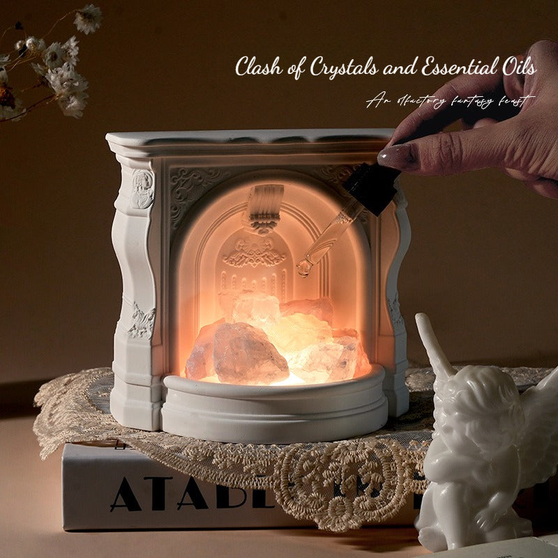 Angel Fireplace Scent Diffuser Ornament, Plaster Aroma Stone Decorative Night Lamp