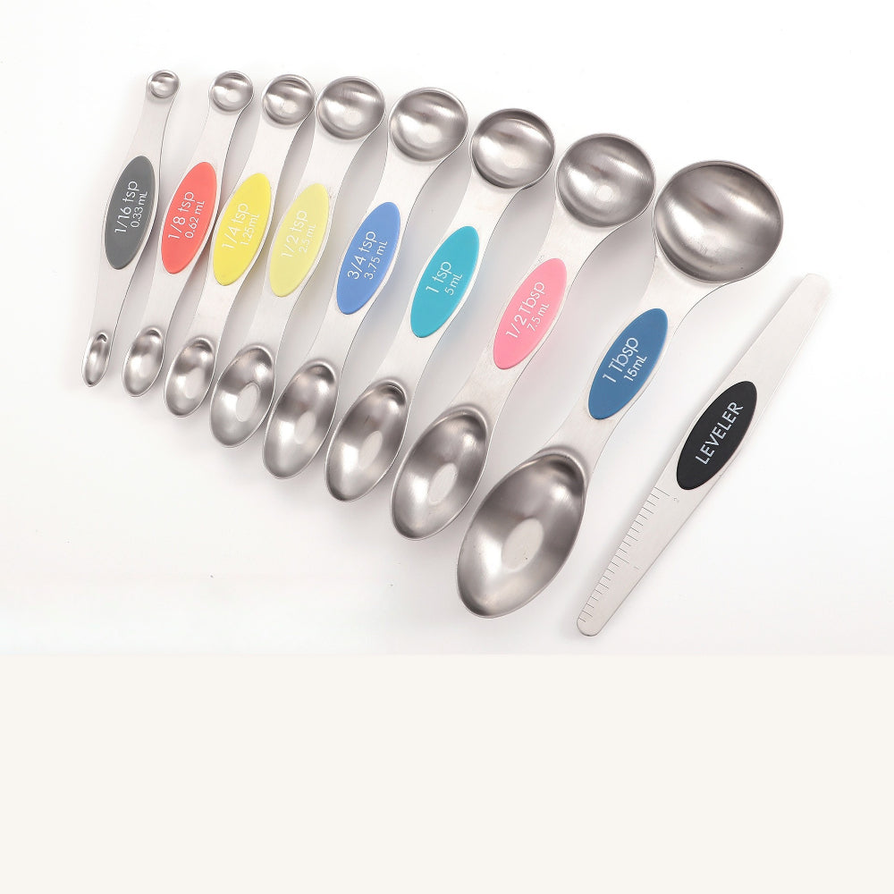 Stainless Steel Magnetic Double Head Measuring Spoons for Baking & Kitchen Seasoning Measurement