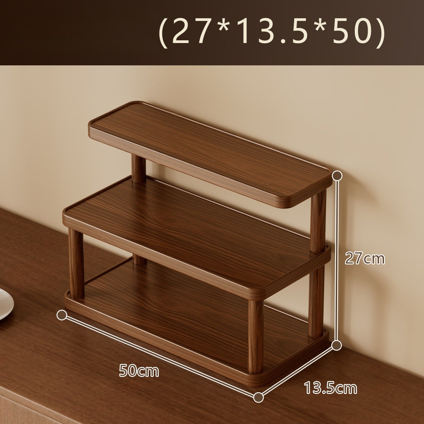 Tabletop Cup Holder Storage Shelf, Ideal for Coffee Nook and Buffet Cabinet