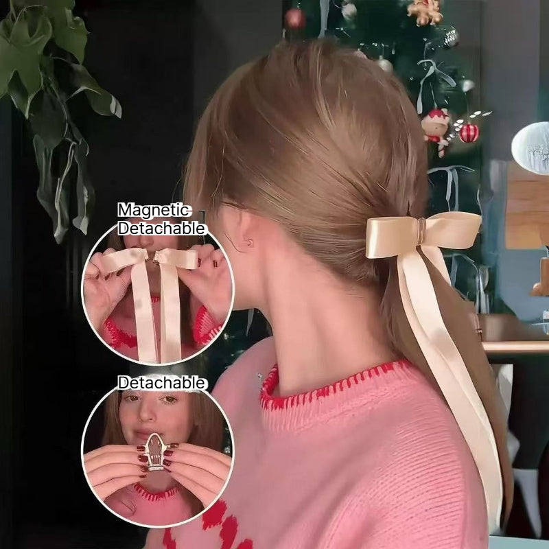 Magnetic Ribbon Bow Hair Clip