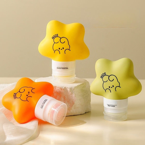 Silicone Press Leak-Proof Cartoon Portable Travel Dispenser Bottles