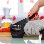 4-in-1 Kitchen Knife Accessories: 3-Stage Knife Sharpener Helps Repair, Restore, Polish Blades