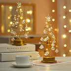 LED Crystal Diamond Christmas Tree Night Light, Bedroom & Bedside Decor Lamp