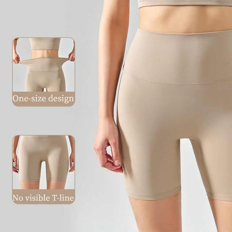 High-Waist One-Size Sports Shorts, Cool Feeling High-Elastic Seamless Yoga Pants