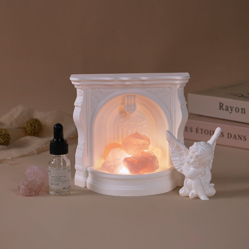 Angel Fireplace Scent Diffuser Ornament, Plaster Aroma Stone Decorative Night Lamp