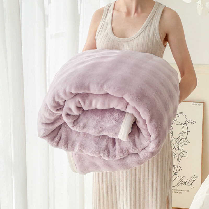 Rabbit Fleece & Milk Velvet Throw Blanket, Ultra Soft Portable Home Blanket