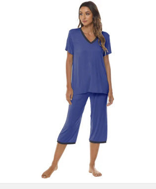 womens Short Sleeve Tee and Pant 2 Piece Sleep Set