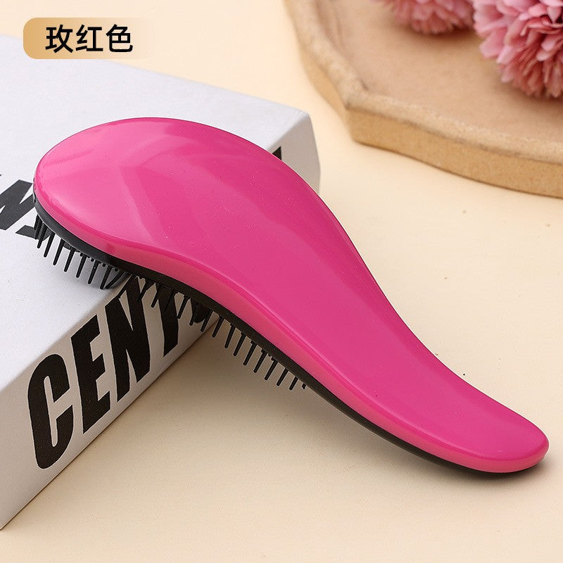 Electroplated Detangling Massage Hair Brush for Women, Anti-Static Cushion Hairbrush for Curly & Straight Hair, Magic Styling Comb