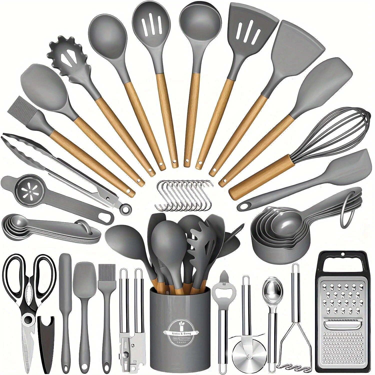 Heat Resistant Food-Grade Silicone Spatula Spoon Kitchen Utensil Set for Non-Stick Pans