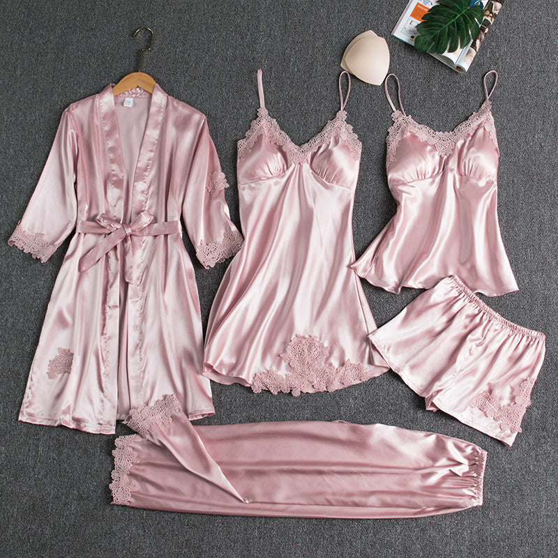 Thin Ice Silk Long Sleeve Bathrobe, Sexy Hot Loungewear for Home