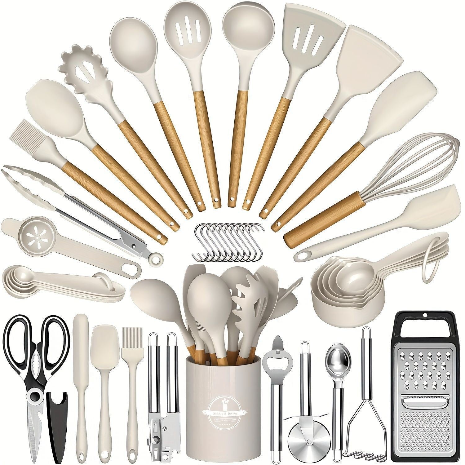 Heat Resistant Food-Grade Silicone Spatula Spoon Kitchen Utensil Set for Non-Stick Pans