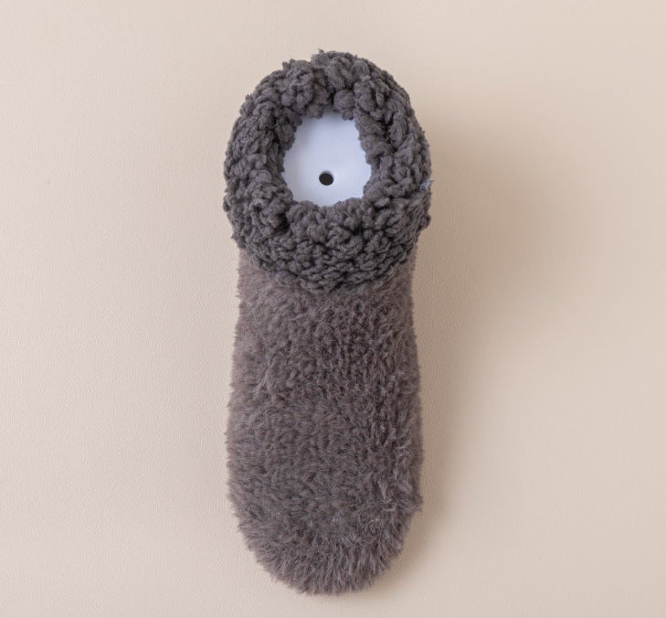 Mid-calf lamb fleece indoor floor socks, thickened for warmth and cold resistance