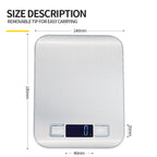 Waterproof Stainless Steel Food Scale, Wear-Resistant Base, One-Touch Tare for Healthy Diet