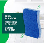 Scratch-Free Gentle Cleaning Kitchen Sponge, Safe for Non-Stick and Flat Pans