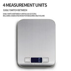 Waterproof Stainless Steel Food Scale, Wear-Resistant Base, One-Touch Tare for Healthy Diet