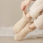 Mid-calf lamb fleece indoor floor socks, thickened for warmth and cold resistance