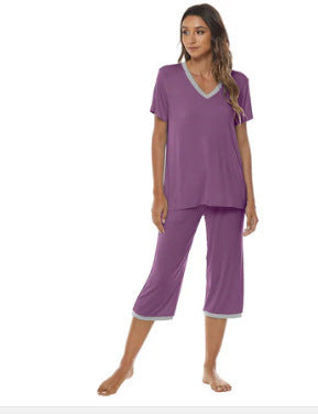 womens Short Sleeve Tee and Pant 2 Piece Sleep Set