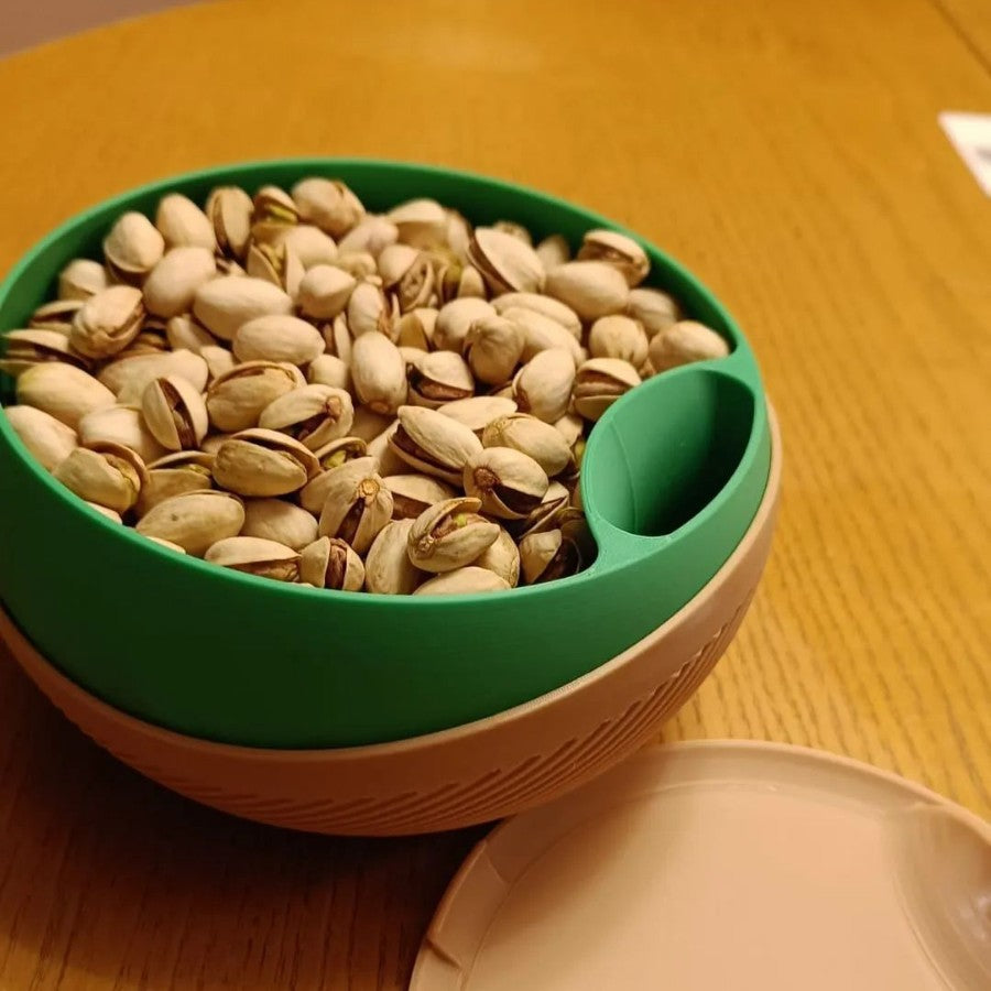 Double Layer Nut Bowl with Shell Holder, Living Room Essential