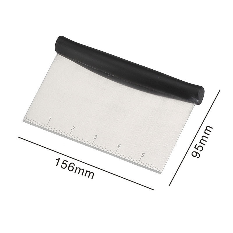 Basics Multi-Purpose Bench Scraper, Stainless Steel Dough Cutter with Measurement Marks