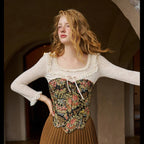 New Jacquard Boned Corset, No Trim Design, Bust Lift & Waist Cinching