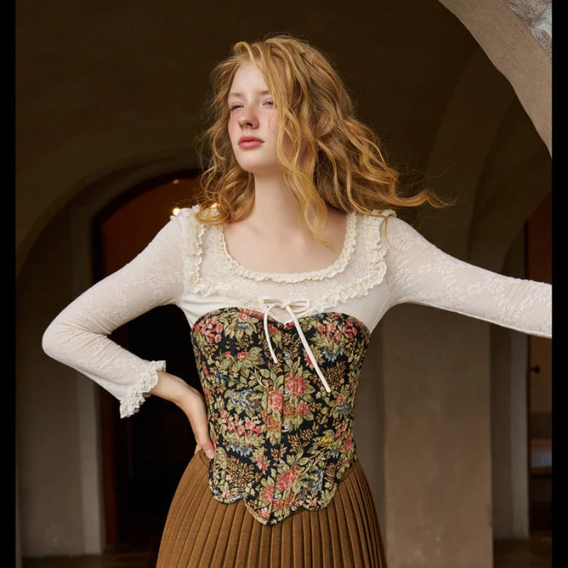New Jacquard Boned Corset, No Trim Design, Bust Lift & Waist Cinching