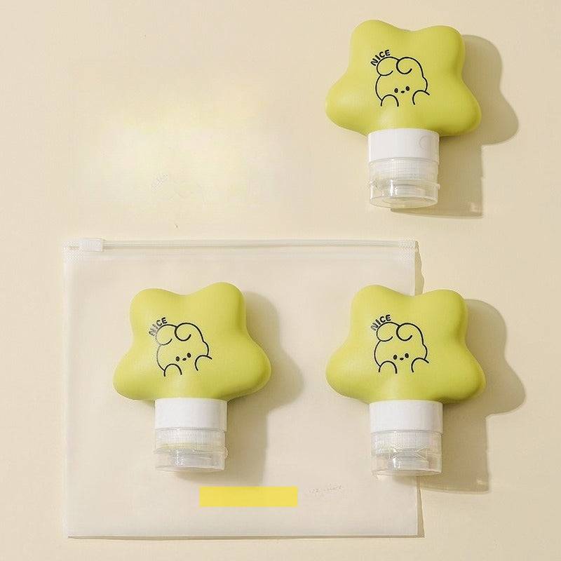 Silicone Press Leak-Proof Cartoon Portable Travel Dispenser Bottles
