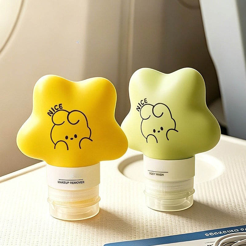 Silicone Press Leak-Proof Cartoon Portable Travel Dispenser Bottles