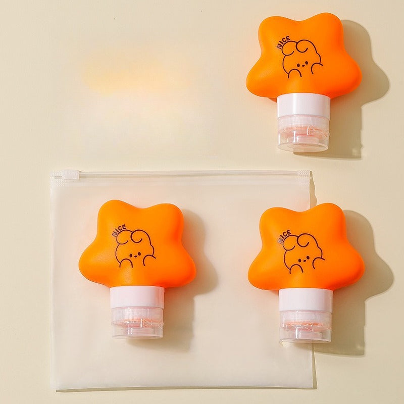 Silicone Press Leak-Proof Cartoon Portable Travel Dispenser Bottles