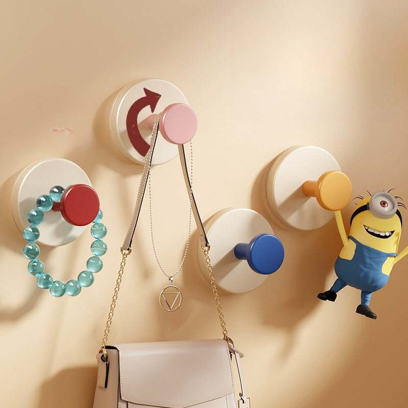 Rotatable Dopamine-style Hooks, Drill-Free Wall Hooks for Kitchen, Bathroom & Entryway