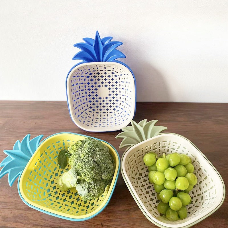 Double-Layer Colander, Creative Vegetable & Fruit Washing Basket