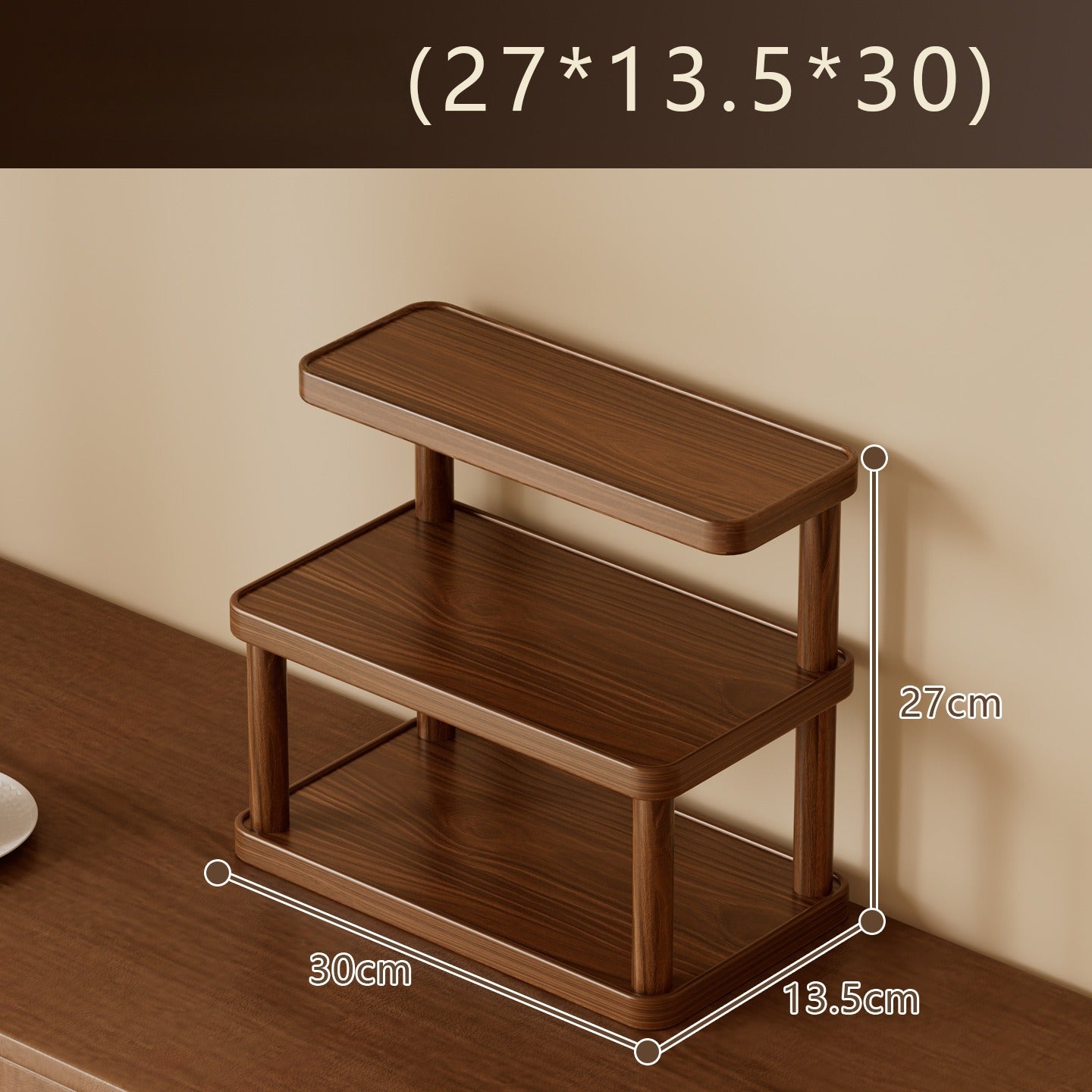 Tabletop Cup Holder Storage Shelf, Ideal for Coffee Nook and Buffet Cabinet