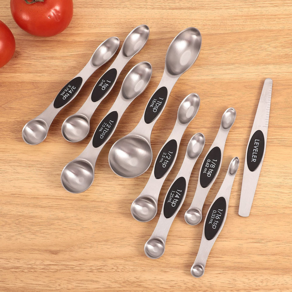 Stainless Steel Magnetic Double Head Measuring Spoons for Baking & Kitchen Seasoning Measurement