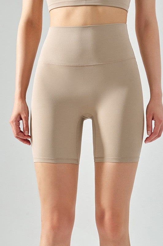 High-Waist One-Size Sports Shorts, Cool Feeling High-Elastic Seamless Yoga Pants