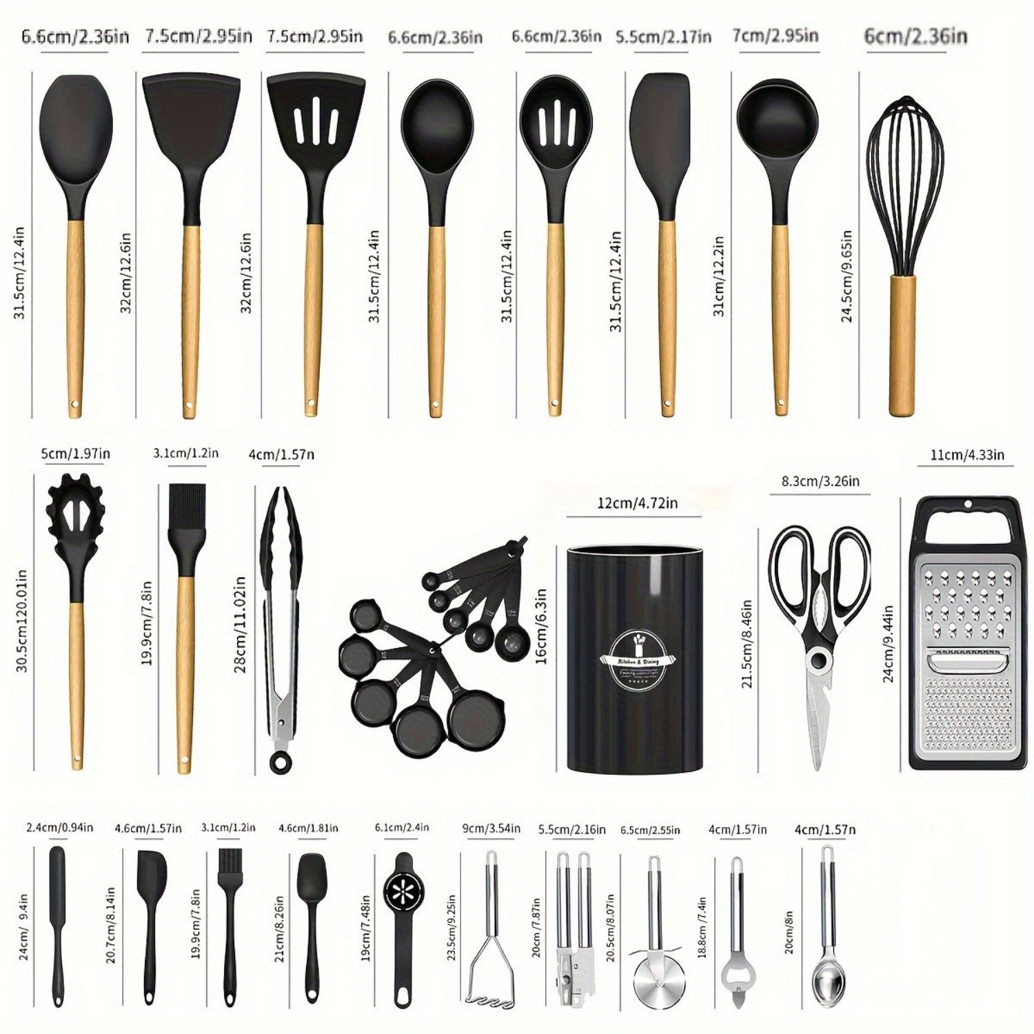Heat Resistant Food-Grade Silicone Spatula Spoon Kitchen Utensil Set for Non-Stick Pans