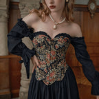 New Jacquard Boned Corset, No Trim Design, Bust Lift & Waist Cinching