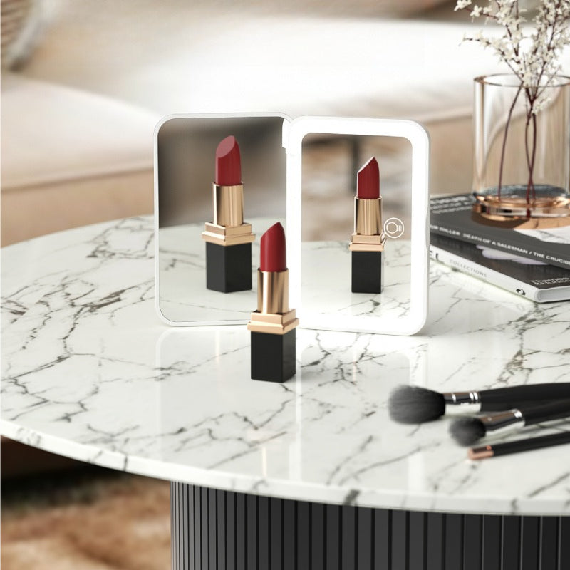 Handheld LED Makeup Mirror, Portable Illuminated Cosmetic Mirro