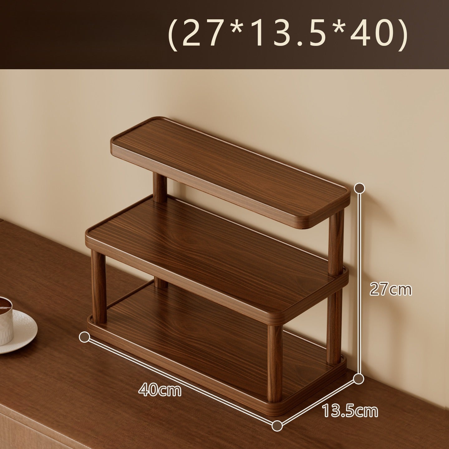 Tabletop Cup Holder Storage Shelf, Ideal for Coffee Nook and Buffet Cabinet