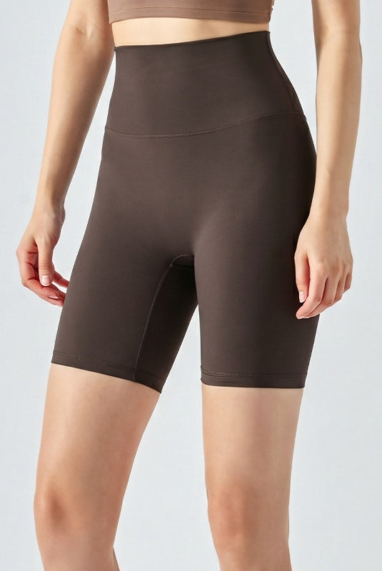 High-Waist One-Size Sports Shorts, Cool Feeling High-Elastic Seamless Yoga Pants