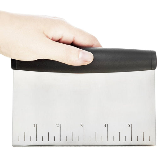 Basics Multi-Purpose Bench Scraper, Stainless Steel Dough Cutter with Measurement Marks