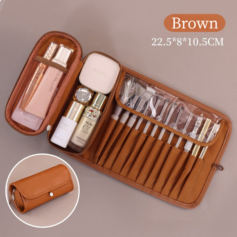 Portable Professional PU Foldable Multifunctional Makeup Brush Storage Bag