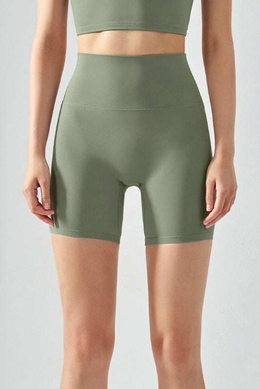 High-Waist One-Size Sports Shorts, Cool Feeling High-Elastic Seamless Yoga Pants